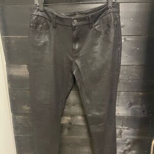 7 For All Mankind Shiny Black Skinny Jeans